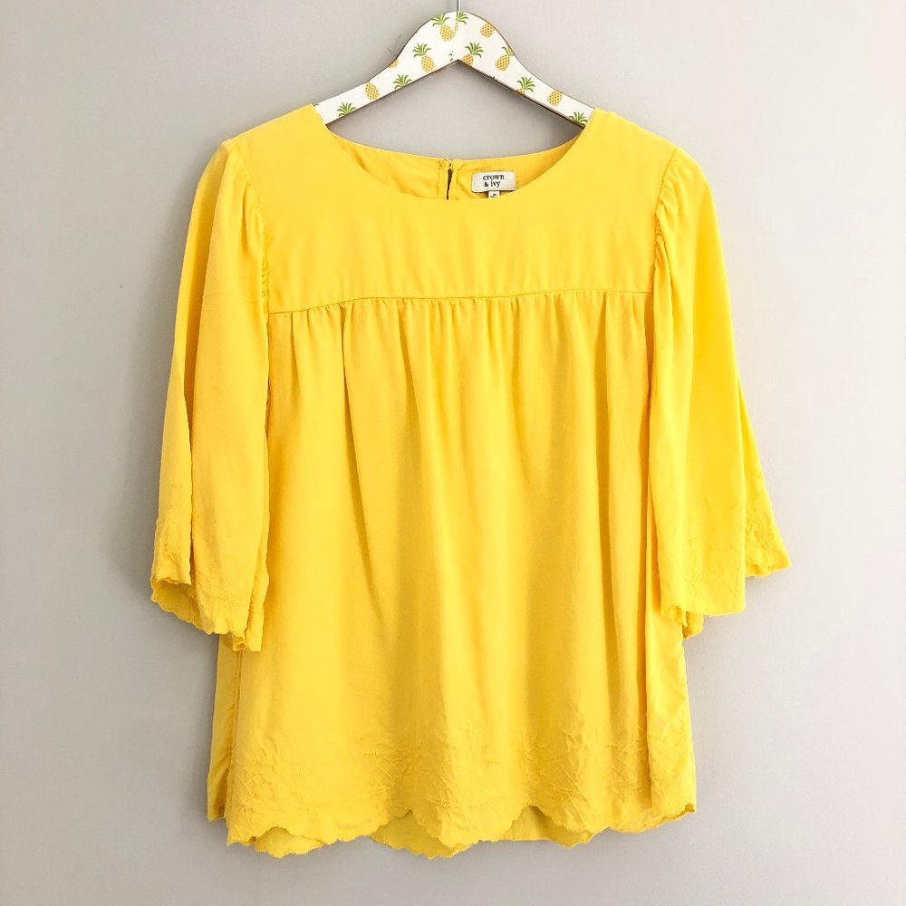 Crown & Ivy Bright Yellow Tunic Top